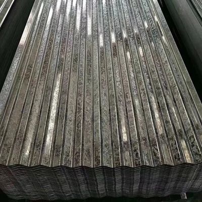 0.13-0.5mm Gi tôle de toiture ondulée, 60-95HRB tôle galvanisée ondulée métallique