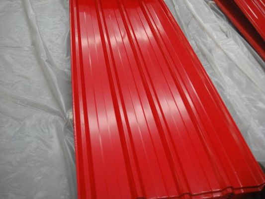 Plaque de toiture en acier ondulé de haute résistance bleu / rouge Gi avec allongement 18-25%