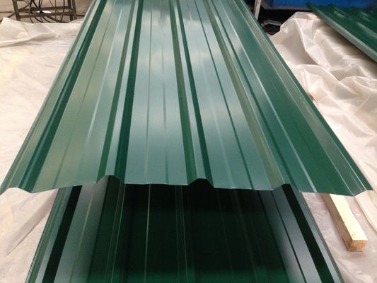 0.13-0.5mm Gi tôle de toiture ondulée, 60-95HRB tôle galvanisée ondulée métallique
